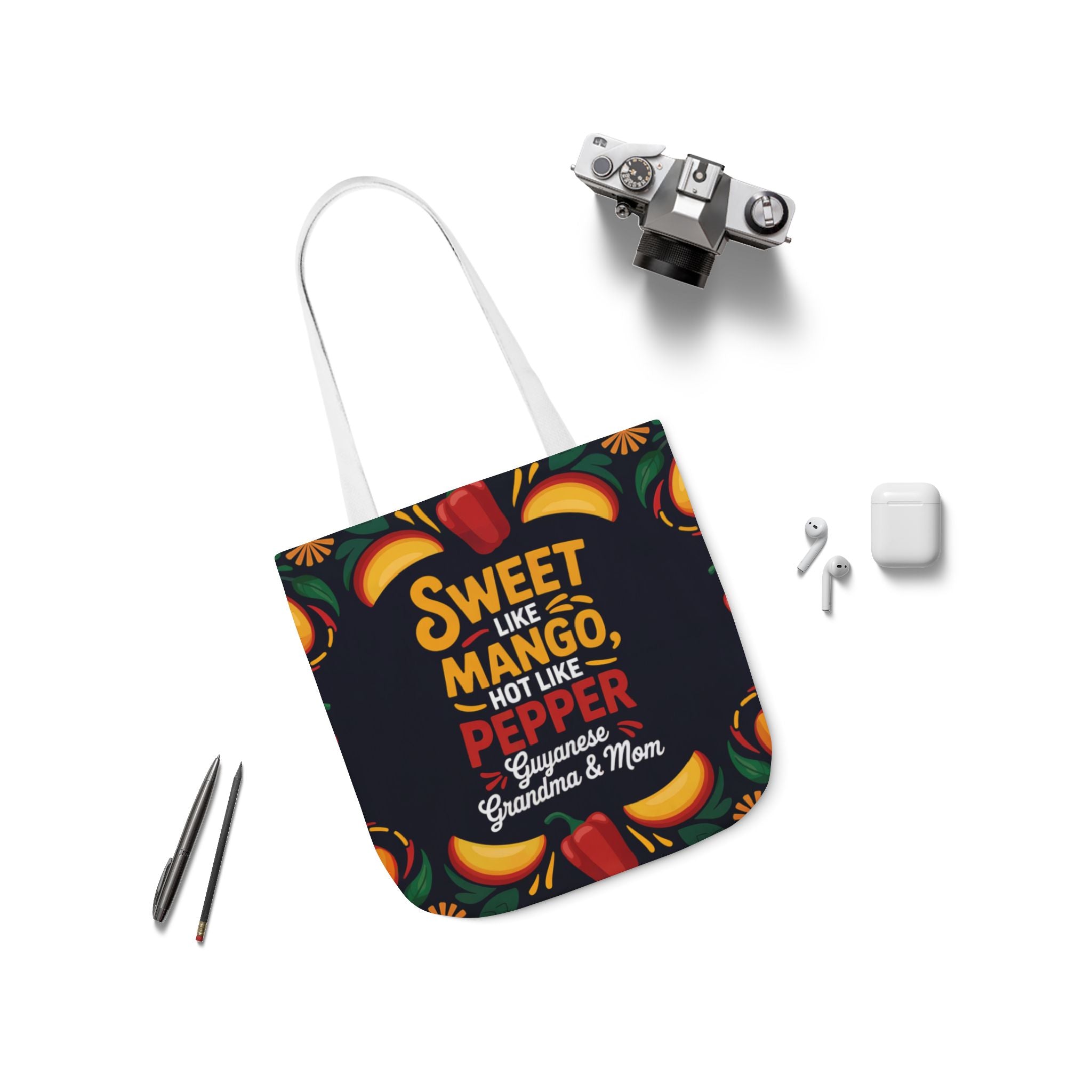 Sweet Like Mango, Hot Like Pepper Canvas Tote
